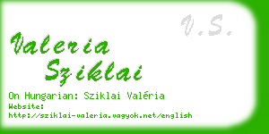 valeria sziklai business card