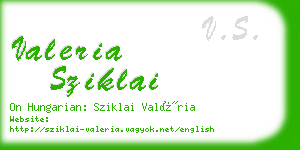 valeria sziklai business card